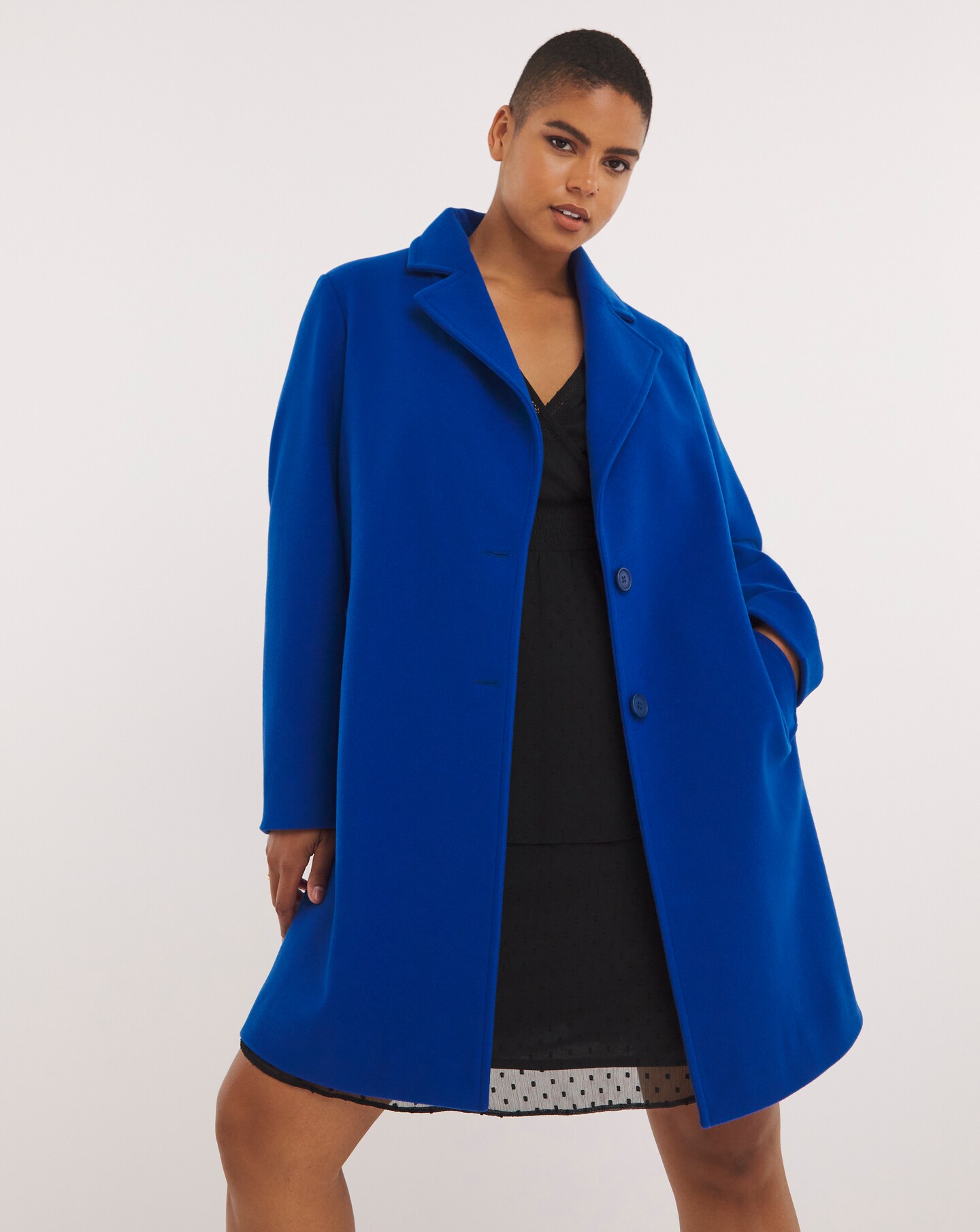 Blue short cheap coat