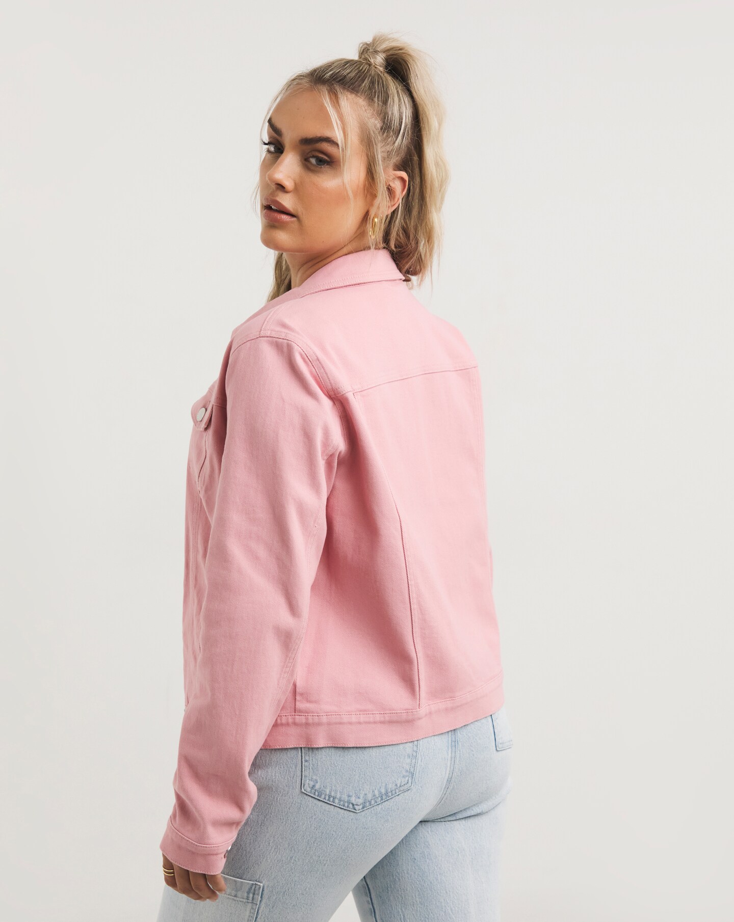 dusty rose denim jacket