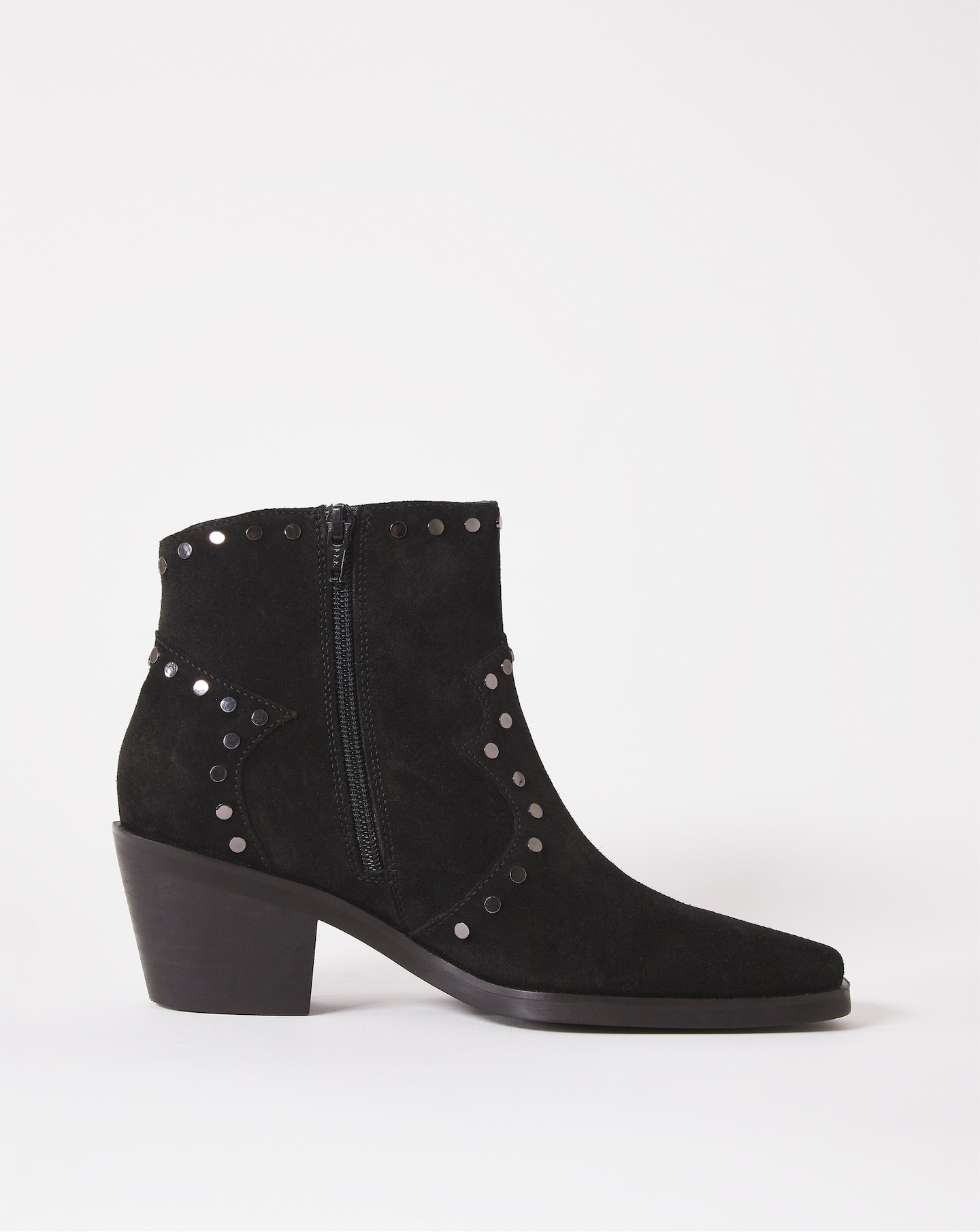 Black suede store studded ankle boots